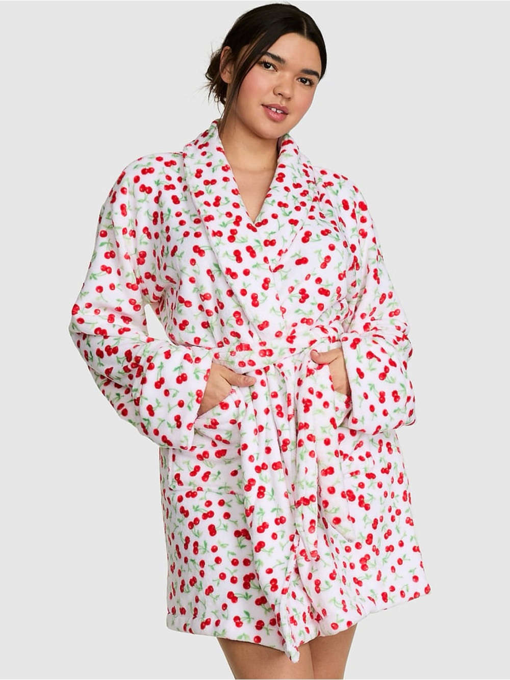 VICTORIA’S SECRET PINK Cherry-Print Robe .